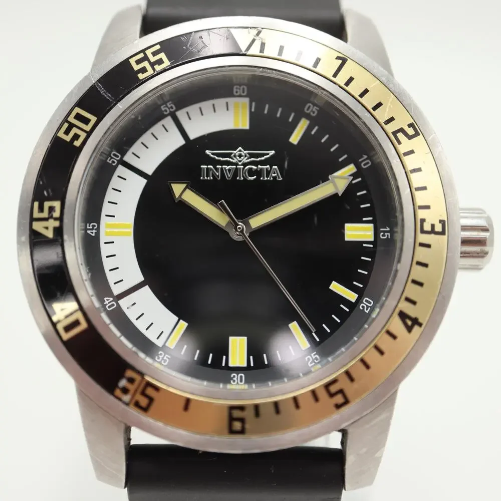 Invicta Specialty Black Gold Mens 45mm Diver Watch 12846 Resin Band New Battery